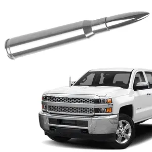 Chrome Car Truck Antenna with Tire Valve Caps Replacement for GMC Sierra Chevy Silverado Dodge Ram 1500 2500 3500 Ford F150 F250 F350 Super Duty Raptor Accessories