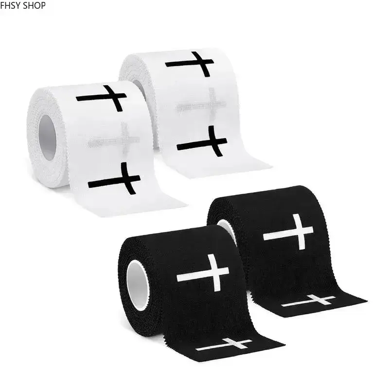 Cross Tape for Wrist Support, 2 Inch x 23ft Cotton Athletic Wrap for Football, Basketball, or Gym Workouts, Breathable Adhesive Sports Bandage with Christian Cross Design, Ideal Gift for Christian Athletes