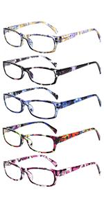 2 Pack Progressive Multifocus Reading Glasses Men and Women Computer Blue Light Blocking Anti Eyestrain Readers (Blue Brown, 1.75)