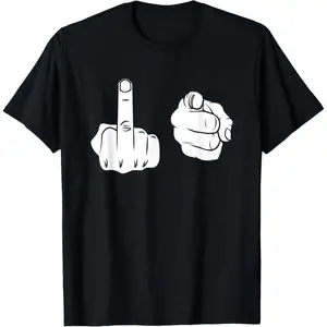 Fuck-You Shirt Middle Finger Pointing Fuk You Tee F.uck You T-Shirt Made In USA