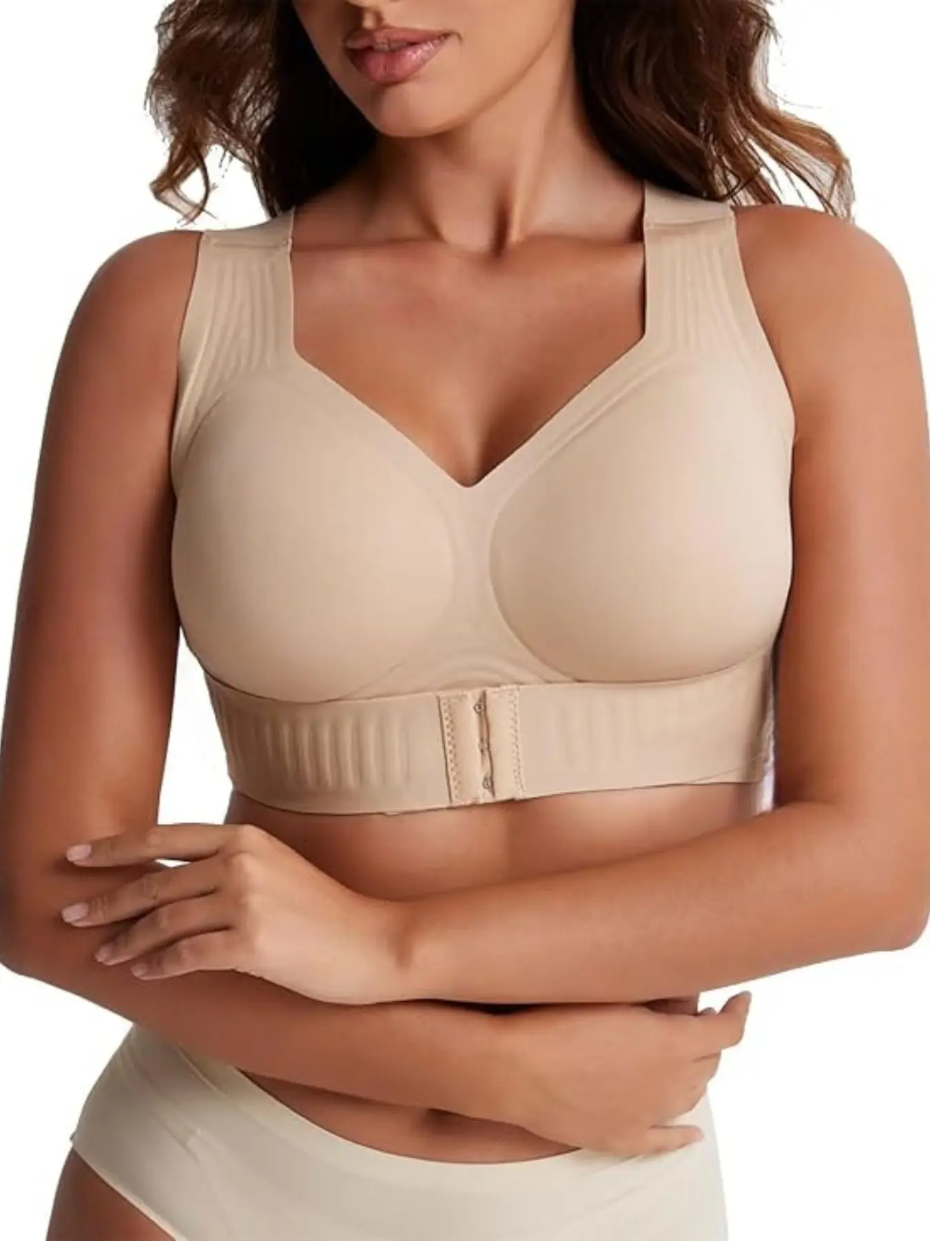 Women's Jellies Bra, Breathable Push-Up Sports Bra, Seamless Anti-Reduction, Comfortable, Adjustable, Side Collection, Large Bust Concealment