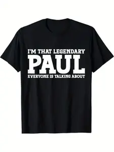 7.5oz Paul T-Shirt, Funny Personal Name Design, Halloween Thanksgiving Christmas Gift, Men Women Family Friends, S-Xxxl