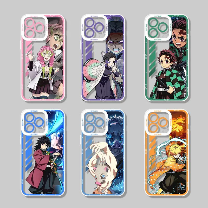 Demon Slayer Anime Theme Personalized Colorful Animal TPU Phone Case - Soft Transparent Protective Back Cover, Phone Accessories for iPhone 11,12,13,14,15,16,17 & Pro,Max,Plus with Scratch Resistance