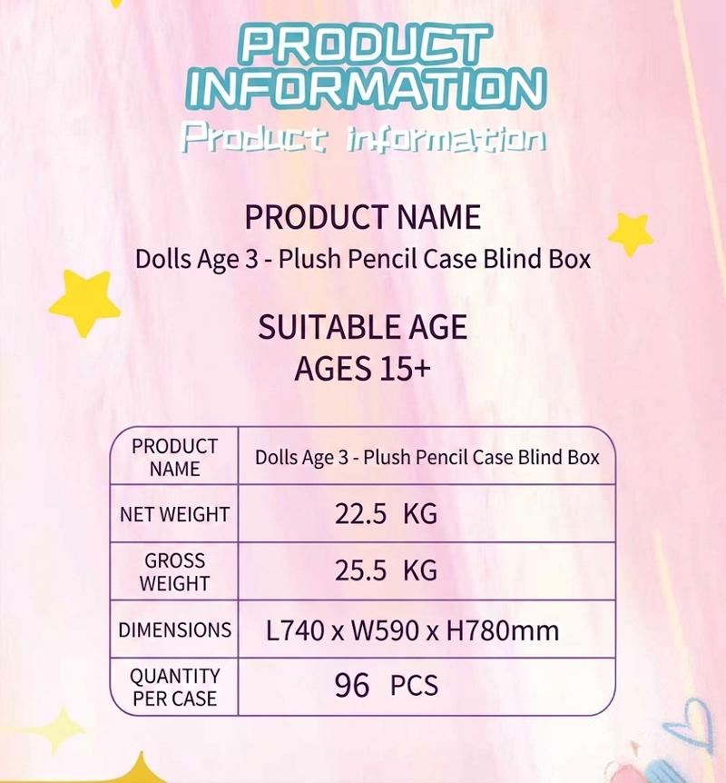 Baby Three Plush Pencil Case Series Blind Box - Cute Animal Stationery Pouch Mystery Box Set with Full Collection of 10+ Styles, Surprise & Secret Rare Edition, Kawaii Soft Stuffed Pen Bag for Kids, Collectible Toys, School Supplies, Gift Idea