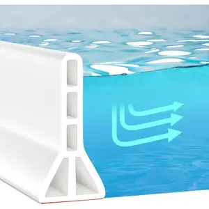 Upgraded 3" High Shower Threshold Water Dam 67 Inch Collapsible Shower Barrier Water Stopper Shower Water Guard Dry and Wet Separation for Bathroom Kitchen and More