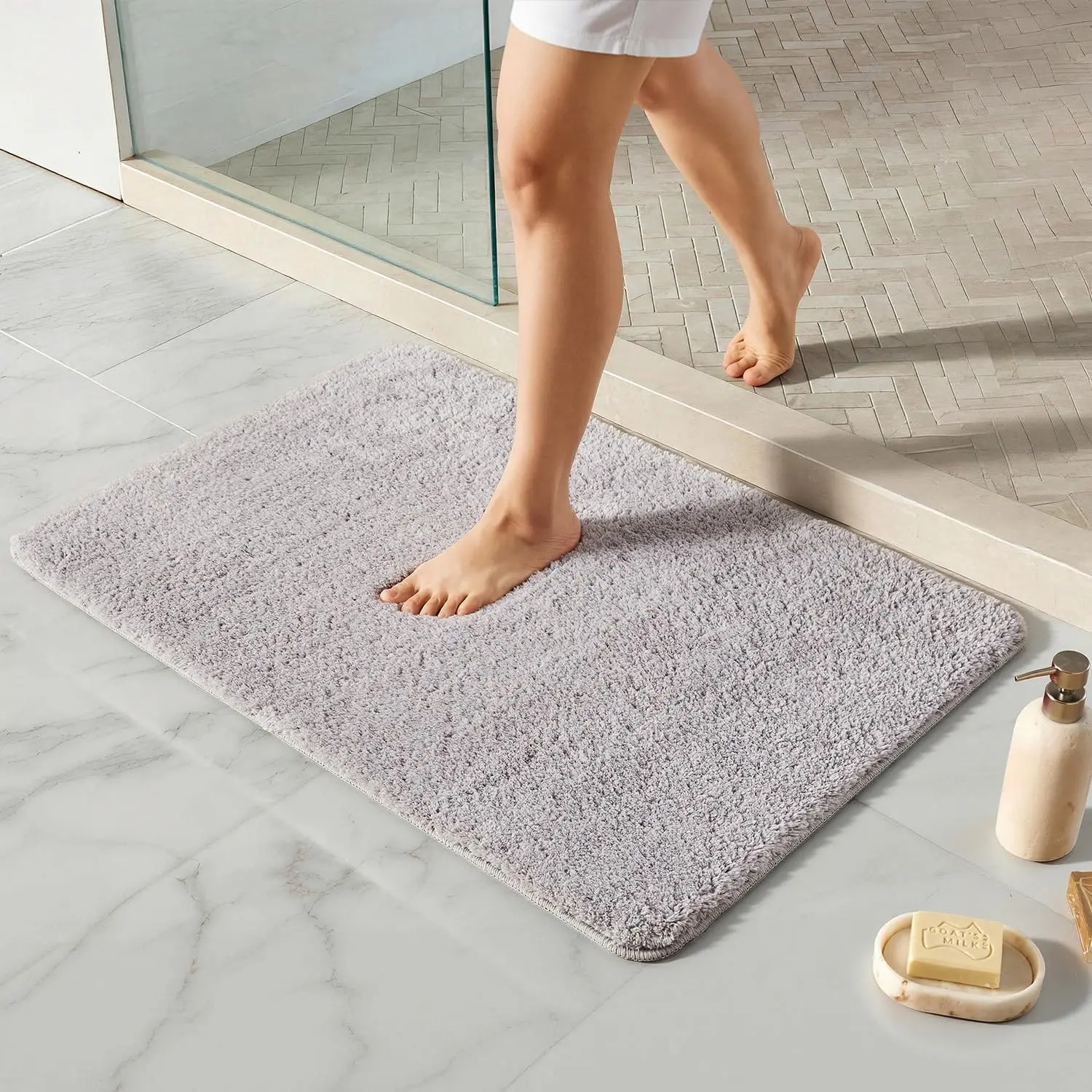 Bath Mat, 1 Count Non-slip Soft Absorbent Bathroom Mat, Bathroom Rug, Floor Mat, Home Decor, Bathroom Accessories, Bathroom Supplies