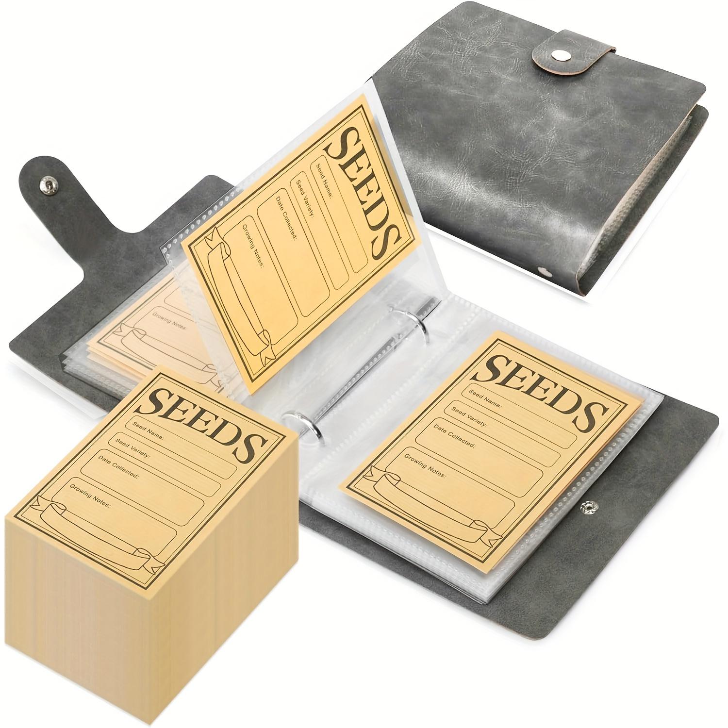 Seed Organizer Binder with 50pcs Seed Envelopes, Garden Seeds Storage Organizer, Seed Packet Organizer, Seed Saver