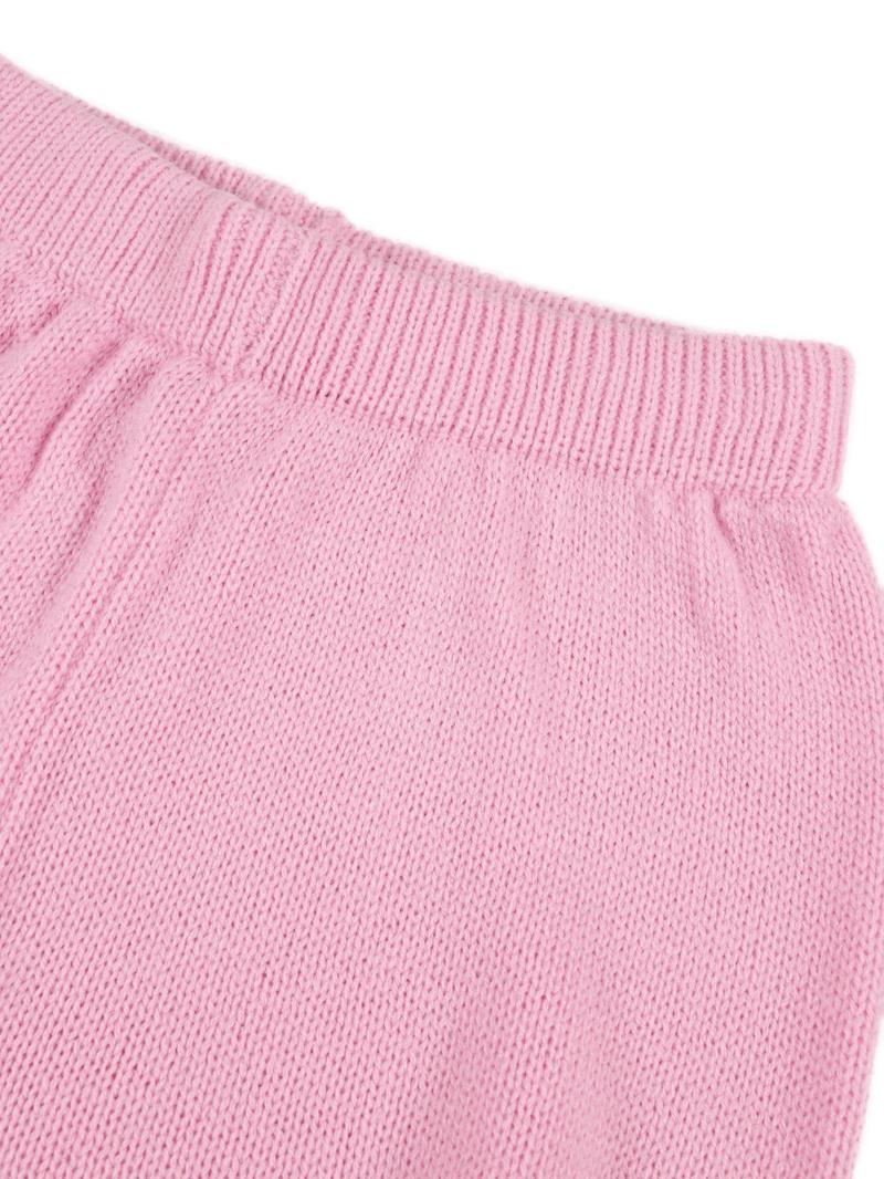 Women's Solid Button Front Drop Shoulder V Neck Cardigan & Elastic Waist Wide Leg Pants Two-piece Set, Matching Clothing Set, Casual Fashion Cozy Minimalist Knitwear Set for Daily Outdoor Wear, Women's Knitwear for Fall & Winter