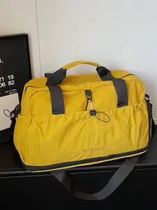 Dopamine Large Capacity Expandable Travel Bag, Waterproof Nylon Crossbody Luggage, Dry Wet Separation Sports Fitness Short Trip Backpack
