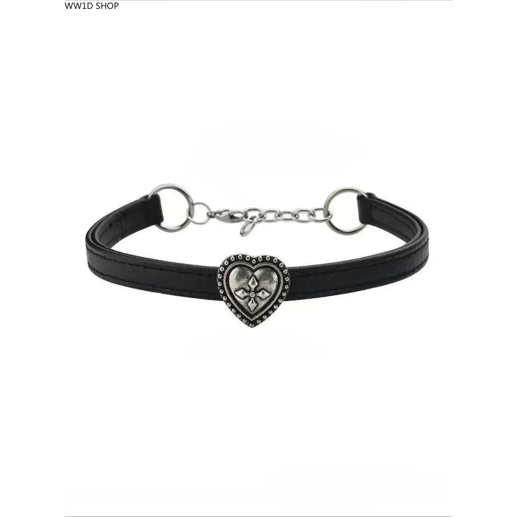 Gothic Punk Heart PU Leather Choker Necklace for Women, Adjustable Dark Emo Statement Costume Jewelry for Parties & Festivals, Adjustable Length Necklace, Heart Design Jewelry, Punk Aesthetic, Hardcore Punk Necklaces