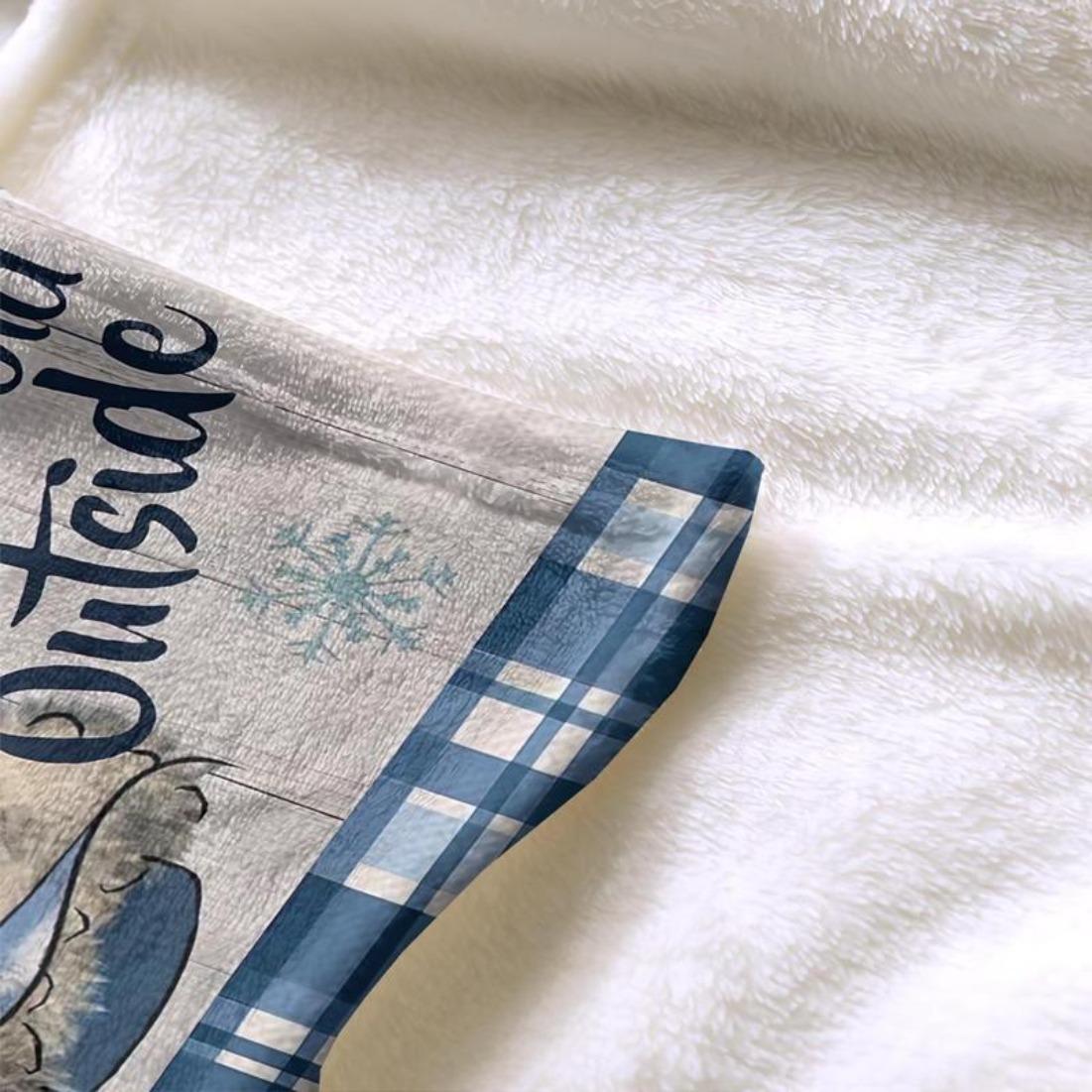 Christmas Gnome Pattern Blanket, 1 Count Soft and Comfortable Air-conditioned Room Flannel Throw, Warm Nap Blanket for Home & Office "Halloween gift Dream Weave Home "