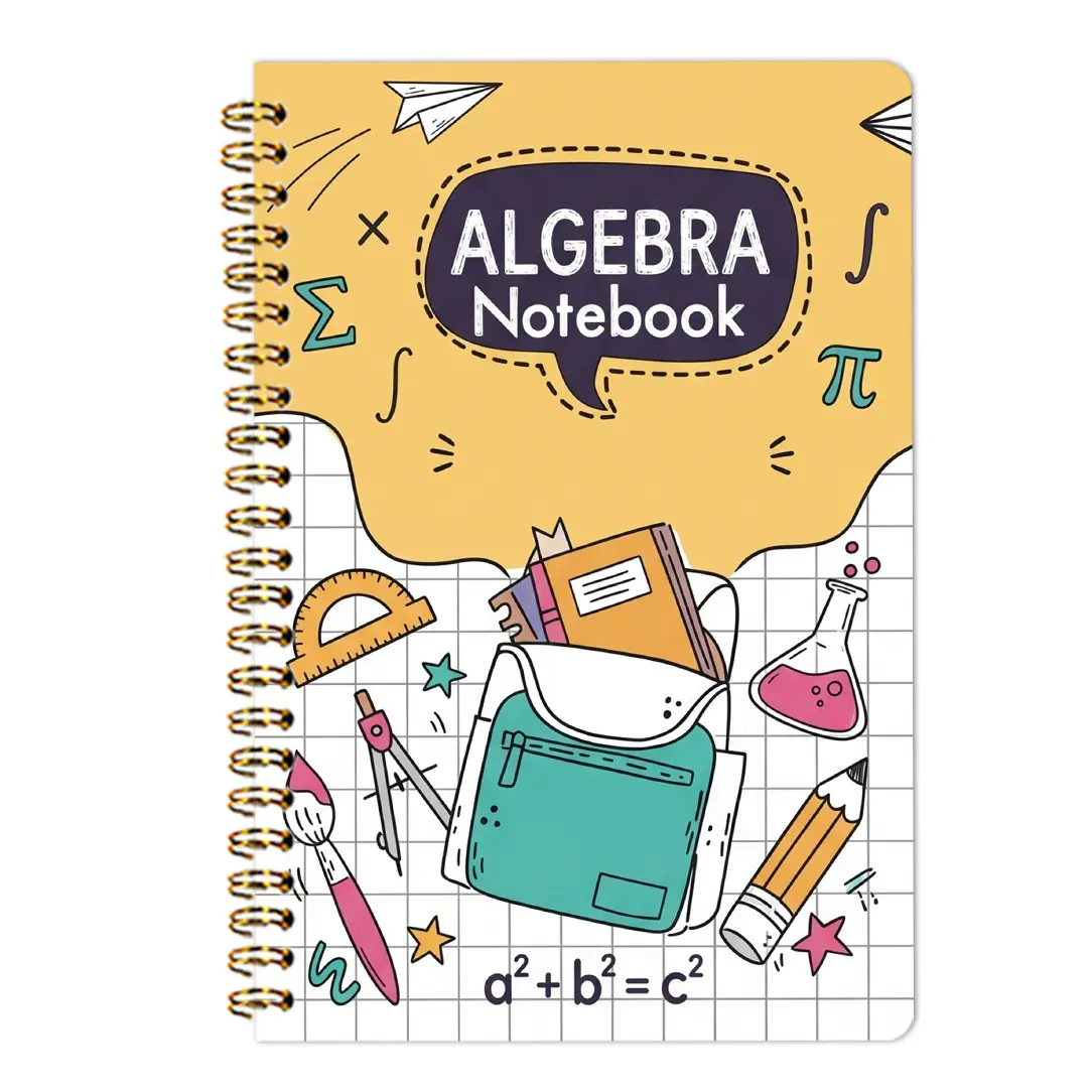 Algebra Notebook for Students, Fun Cartoon Style, Ideal for Math Notes, Formula Recording, Problem Solving, Easy Review, Efficient Learning Tool