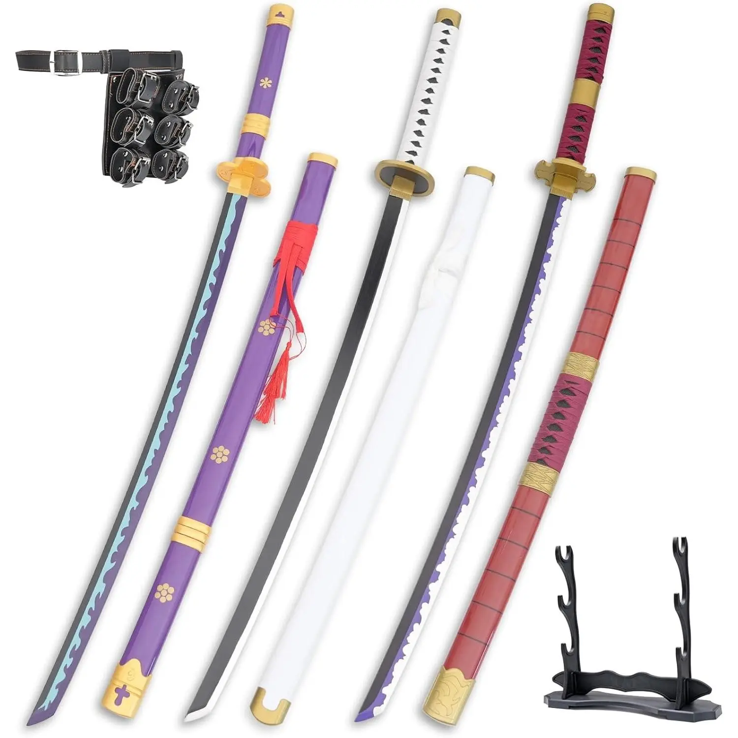 Cold Blade Katana Sword - 41 inches Katana Replica with Holster Belt and Display Stand - Sword with Authentic Design