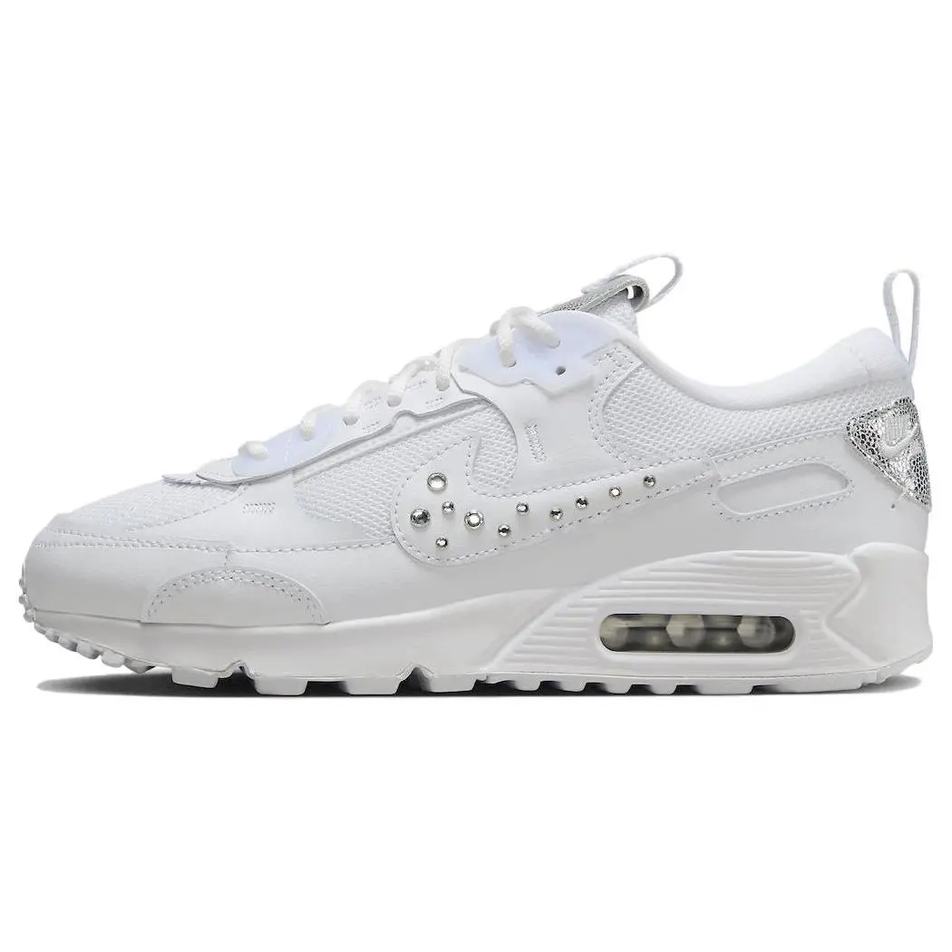 Nike Air Max 90 Women's Comfortable Durable Low-Top Casual Sneakers in White Verifiable, with credentials and supporting global authentication