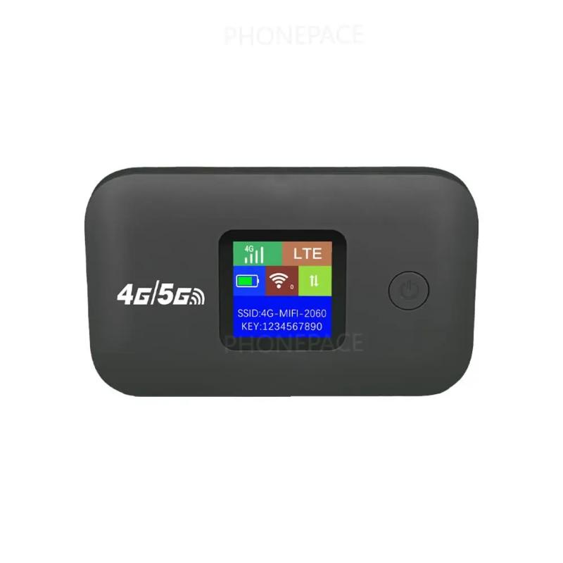 Portable Travel 4G 5G WiFi Hotspot Router with SIM Card Slot, 300Mbps, LED Display, Stable Signal for Outdoor, Camping and RV.
