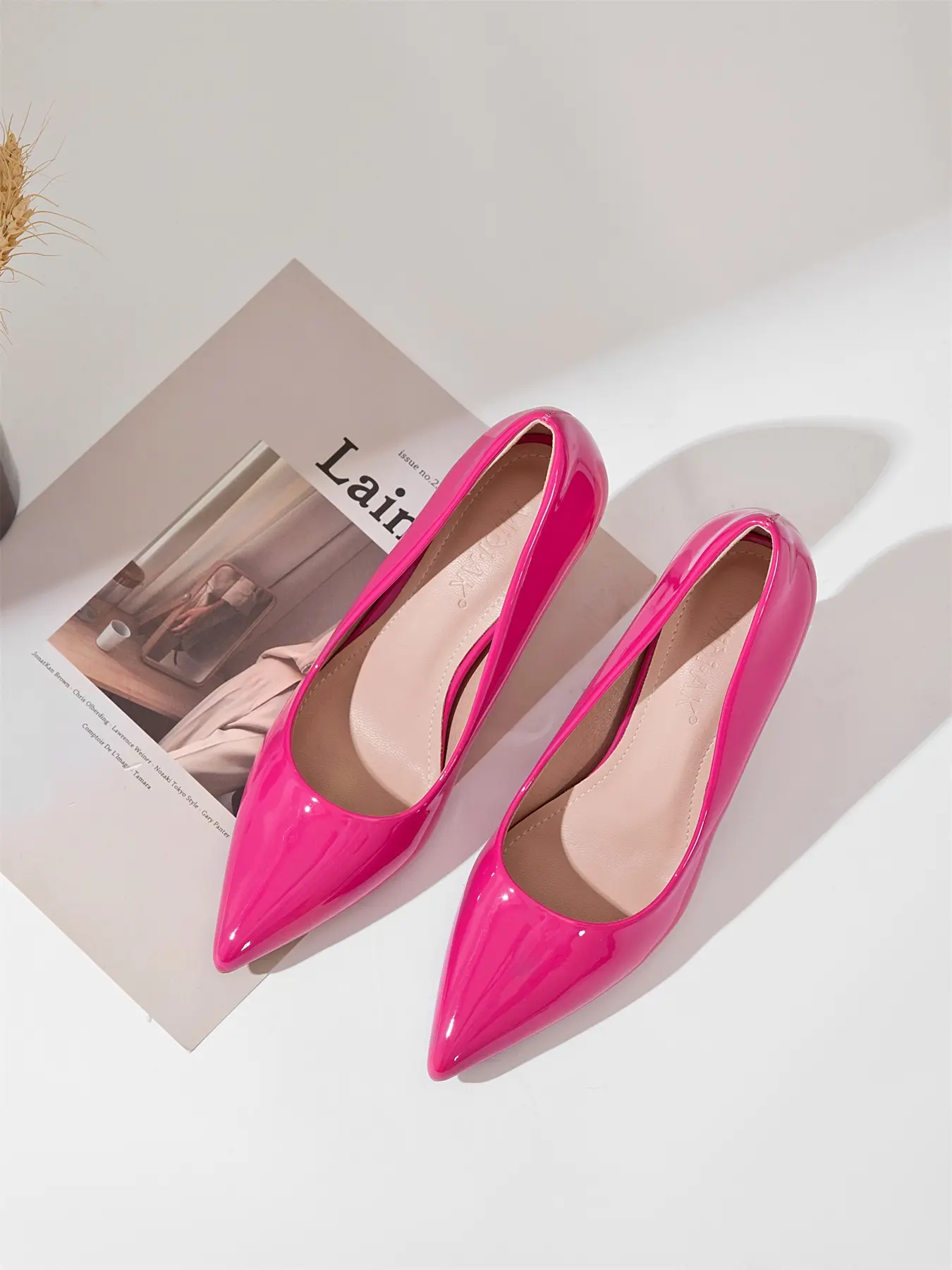 11 Color Fashion Women's High Heel Pumps, Pointed Toe Slip-On Shoes, Ultra-Slim Patent Leather, Daily Commute Versatile, Perfect for Dresses and Jeans