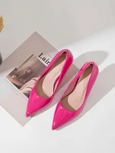 11 Color Fashion High Heel Pumps, Pointed Toe Slip-On Shoes, Ultra-Slim Patent Leather, Daily Commute Versatile, Perfect for Dresses and Jeans