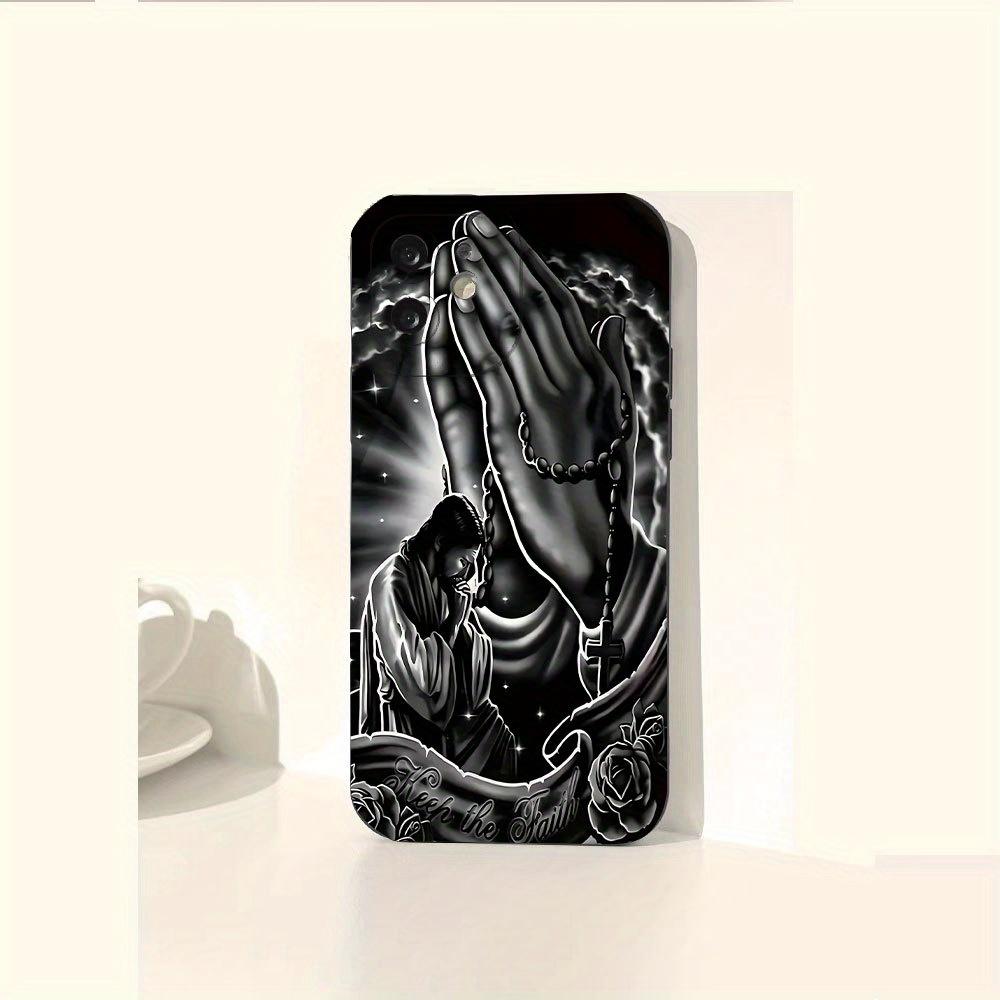 Case for iPhone 16 Pro Max 15 Plus 14 13 12 11 XS XR Creative Jesus Pattern Drop Protection Shockproof Soft Silicone smartphone Cover iphone  15  pro  max  case