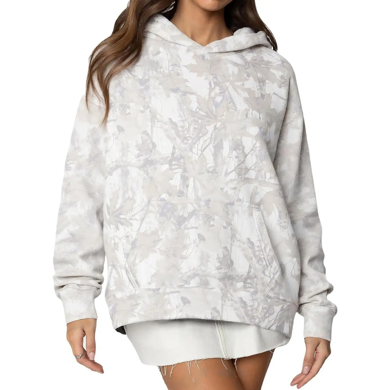 Women's Camo Hoodie Maple Leaf Sweatshirt(Gift)