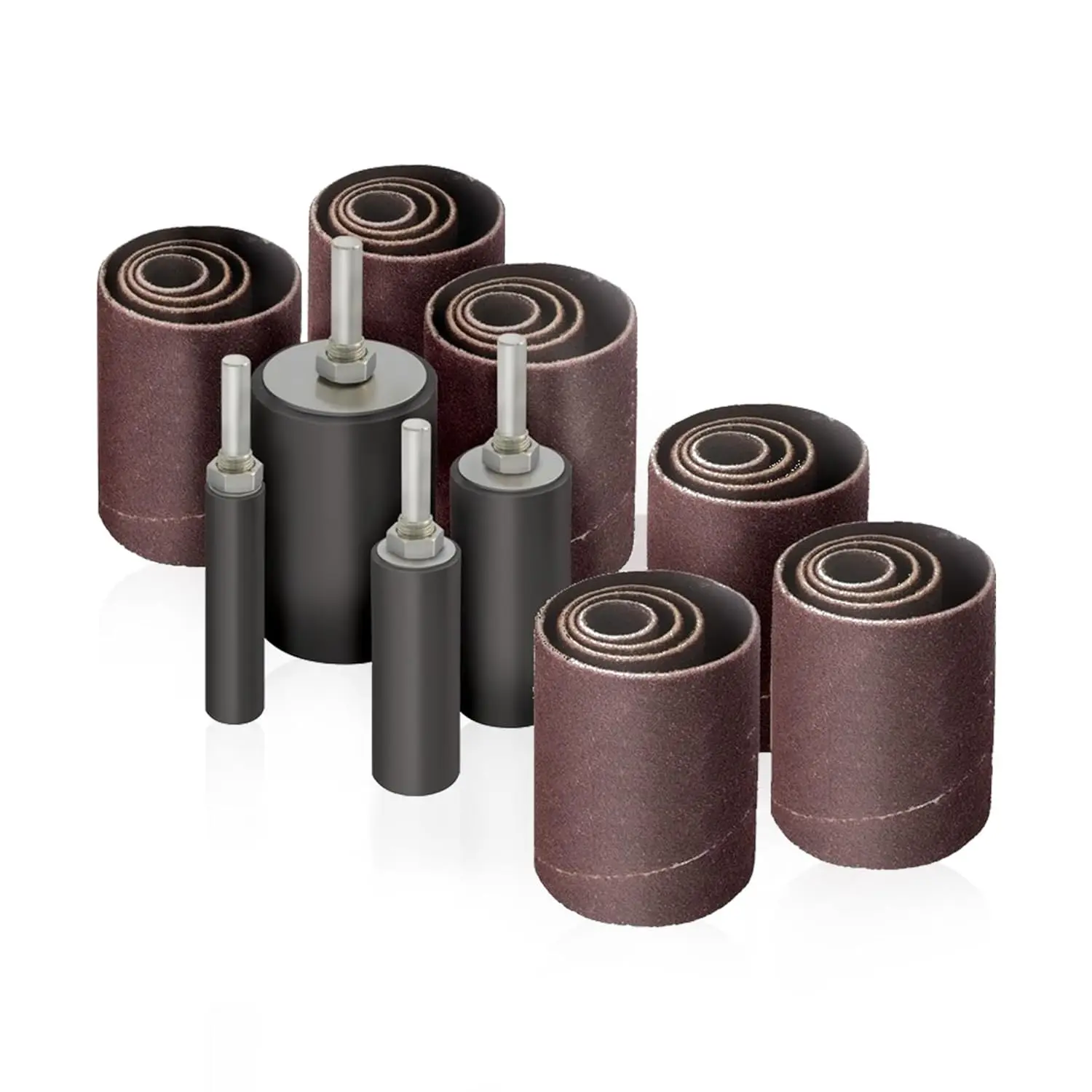 28pk Sanding Drum and Sleeves Set, Spindle Sander Attachment for Drill, Drill-Press and Die-Grinder, 2-inch Extra Long Surface, 1/4-inch Shank with 60, 80, 120 and 240 Grit