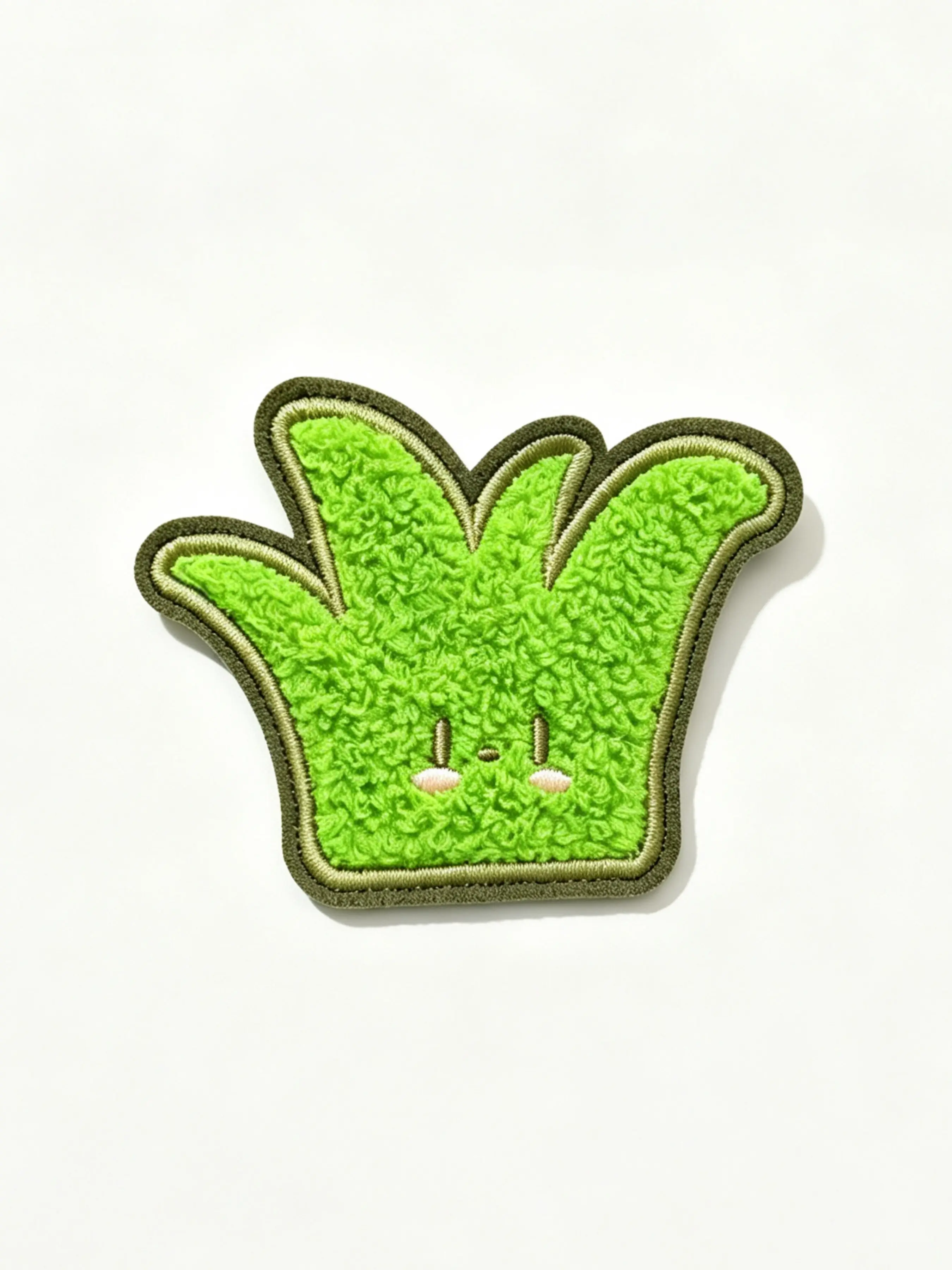 Cute Green Sprout Towel Embroidery Velcro Patch Detachable Kawaii Decorative Patches For Ponytail Hat Hoodie Backpack Y2K Street Accessories