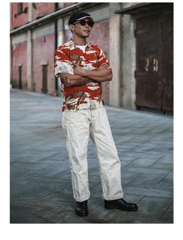 Kyn Apparel  Retro Naval Deck Trousers Vintage Inspired Herringbone Twill Work Pants