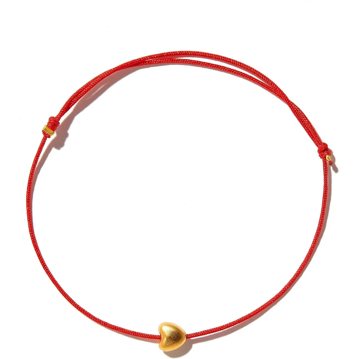 Plated Shiny 6mm Heart  Red String Love Bracelet