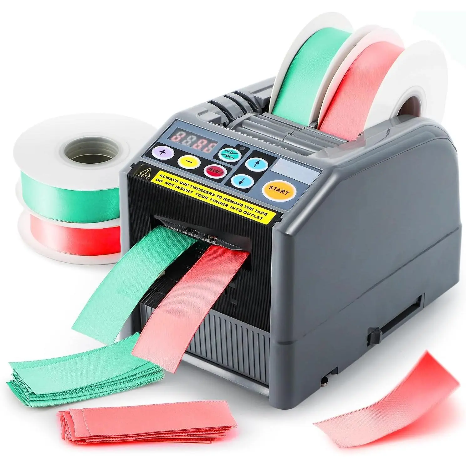 Automatic Ribbon Dispenser, Electric Ribbon/Tape  Machine, for 6-60mm Width, Max 999mm Length , Automatic  Wheel Tape Dispenser