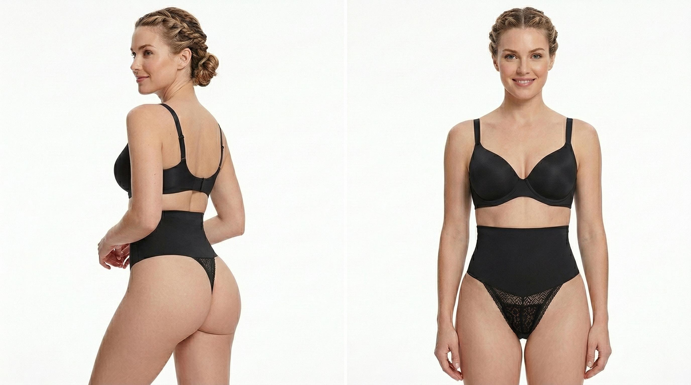 Tummy Control Thong Shapewear for Women High Waist Shaping Underwear Seamless Body Shaper Panties Girdle Womens Thong Shapewear Mid to High Waisted Shaper Thong WN00 High Waist Shaping Pants Plus Size Lace Seamless Waist Shaper