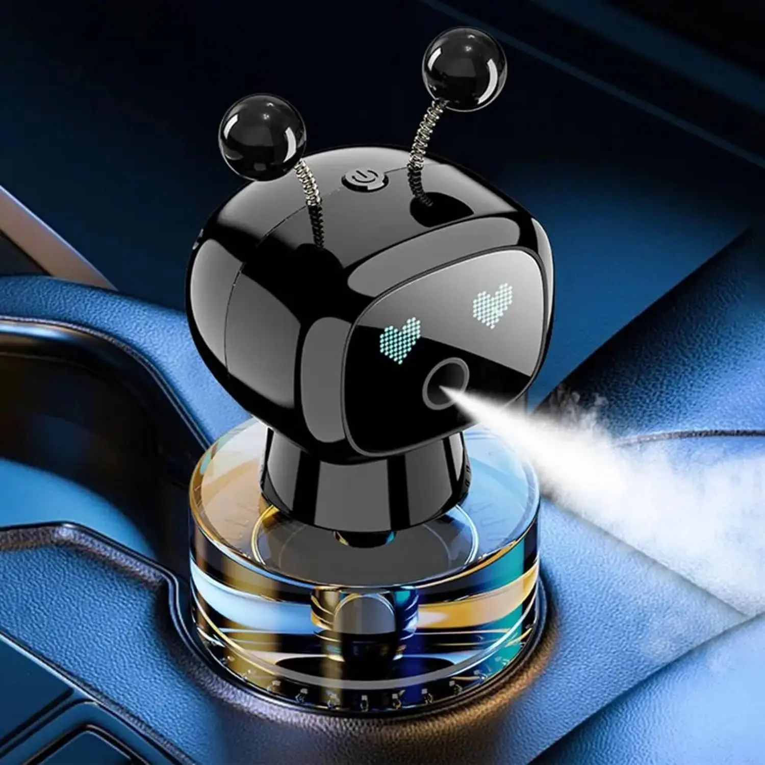 Black Cologne Smart Robot Car Interior Decoration Car Scent Diffuser - Automatic Spray, Fragrance Release Air Freshener, Ideal Gift for Perfume Lovers