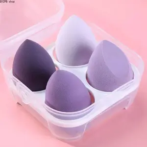 Mixed Color Water Drop Makeup Sponge Set (4 Pack) – Makeup Blender Sponge, Soft Latex-Free Sponge for Foundation & Concealer Wet/Dry Use Contour Detailing – Gift for Women & Beginners