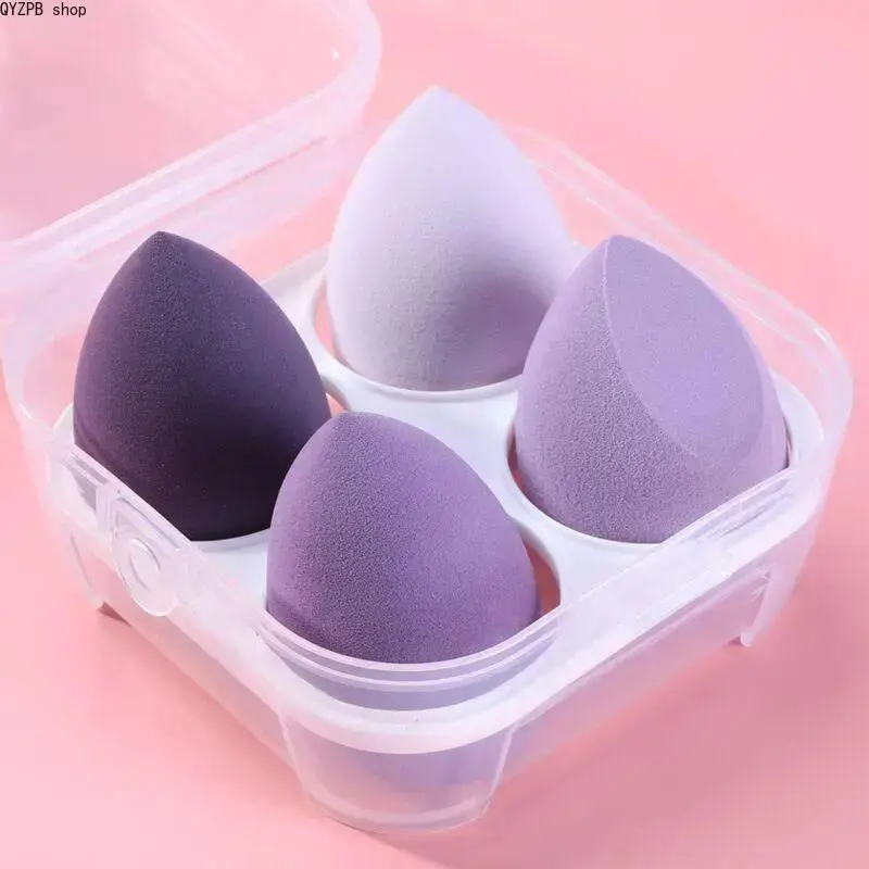 Mixed Color Water Drop Makeup Sponge Set (4 Pack) – Makeup Blender Sponge, Soft Latex-Free Sponge for Foundation & Concealer Wet/Dry Use Contour Detailing – Gift for Women & Beginners