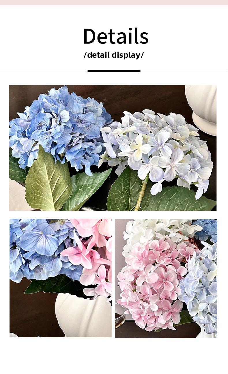 High-end artificial hydrangea flowers for wedding hall, hotel, and home decoration, 3D printed Elsa hydrangea artificial flowers
