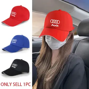 Unisex Baseball Cap with Logo, Adjustable Breathable Sun Hat, Blue, All-Season Fashion Accessory for Audi Cars