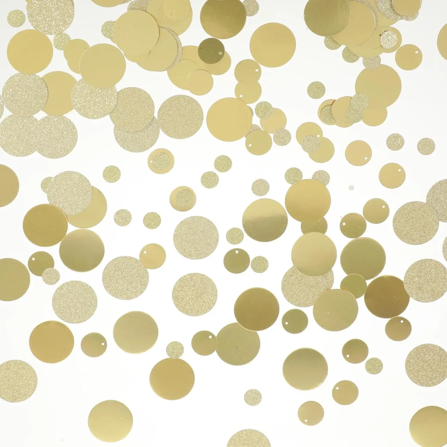 200 count  Table Confetti, Circle Dots Glitter Confetti, 3 Sizes  Table Decorations, Metallic Paper Golds Tables Confettis for Party, Wedding, Birthday and Event Decor