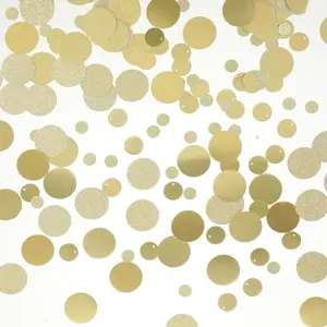 200 count  Table Confetti, Circle Dots Glitter Confetti, 3 Sizes  Table Decorations, Metallic Paper Golds Tables Confettis for Party, Wedding, Birthday and Event Decor
