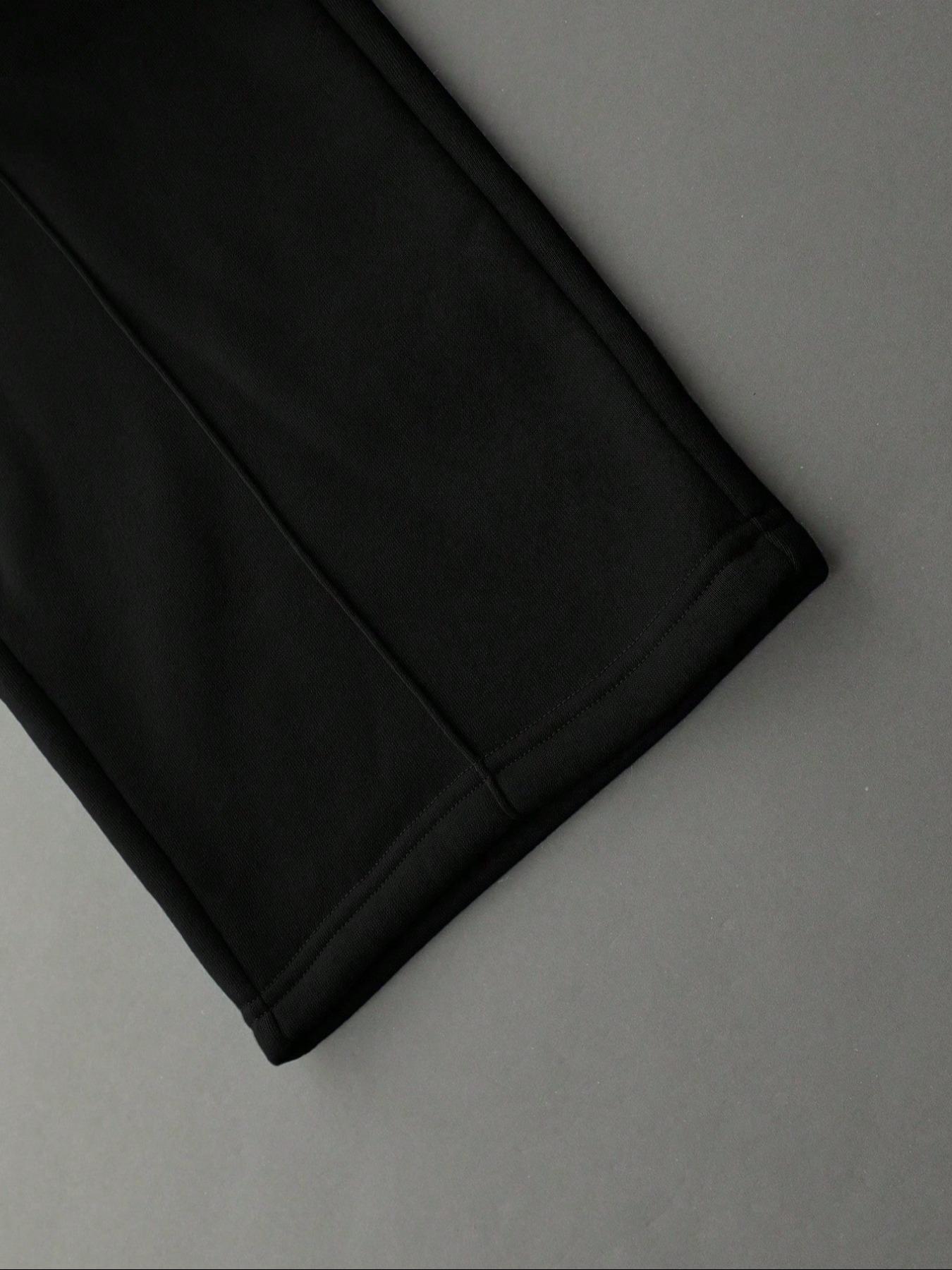 Men's Solid Color Drawstring Waist Sweatpants, Loose Casual Comfy Jogger Pants for Daily Wear, Woven Bottoms for Summer