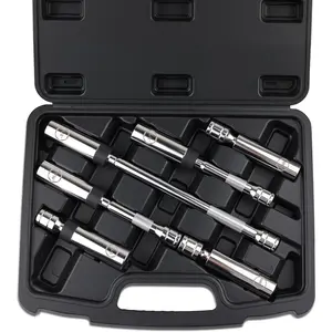 2026 6pcs 3/8" Drive Magnetic Swivel Spark Plug Socket Set |   Include 9/16", 5/8", 14mm, 16mm Cr-V Steel Socket with 4", 6" and 10" Extensions