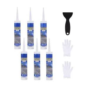 Concrete Crack Filler Outdoor  Cement Crack Filler, Polyurethane Adhesive Sealant Self-Leveling Driveway Repair Filler Flexible Concrete Patch Gray 10.5 fl. oz (Grey,6 Pack)