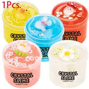 2.37oz Cute Jelly Clear Slime Crystal Mud Set, Transparent Sticky DIY Non-Sticky Elastic Mud, Party Gift, Birthday Gift, Fun Craft Kit