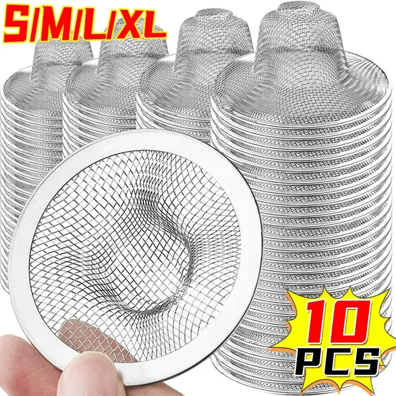 Stainless Steel Drain Filter, Multi-Size Mesh Sink Strainer for Kitchen & Bathroom, Catches Hair & Debris, Bulk Pack