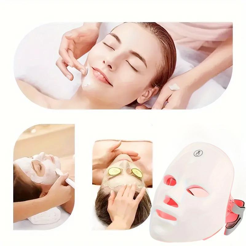 Rechargeable LED Facial Mask 7 Colors, Photon Beauty Mask, Home Skincare, Light Therapy, Lithium Ion Battery, 400mah, New Condition