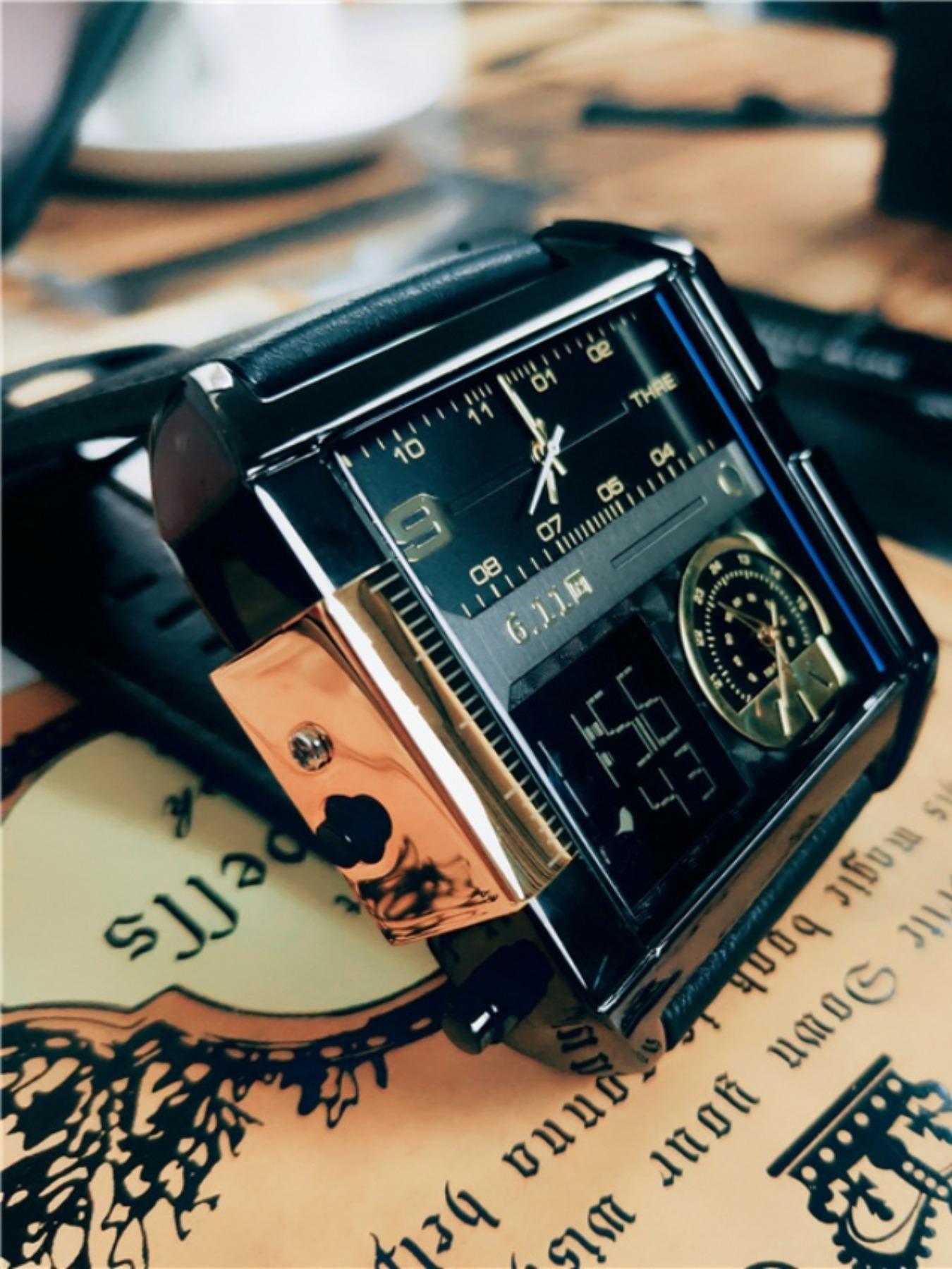 Men's Business Fashion Square Dial Watch, Square Dial Wristwatch, Fashion Watch for Party, Daily Clothing Decor, Trendy All-match & Exquisite Watch for Birthday Gift with Box