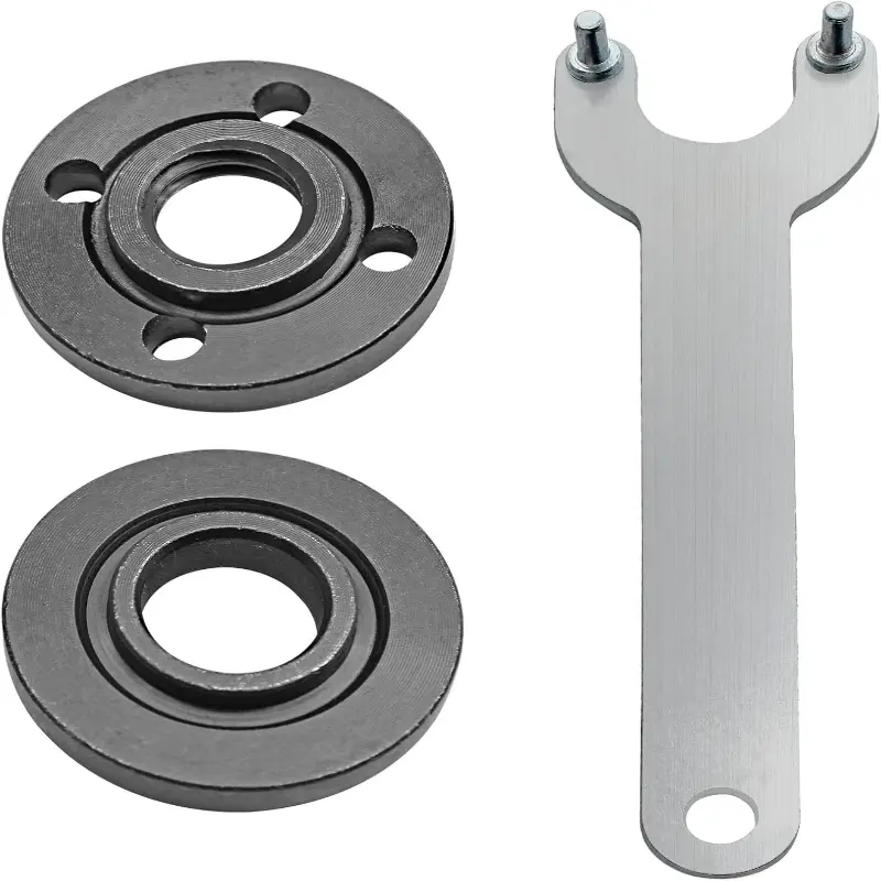 3-Piece Set, 5/8"-11 Grinder Backing Flange & Lock Nut Kit, Metal Pin Wrench, Angle Grinder Power Tool Accessories
