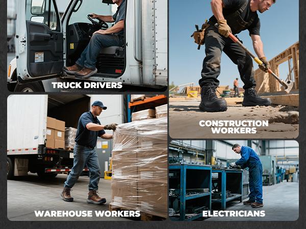 【Nano Composite Toe】NORTIV 8 Waterproof Composite Toe Work Boots for Men Lightweight Non-Slip ASTM F2413-18 Safety Boots for Warehouse Construction VaporGuard-Nano Round Toe Closed Toe Shoe Black Worker Walking Shoes