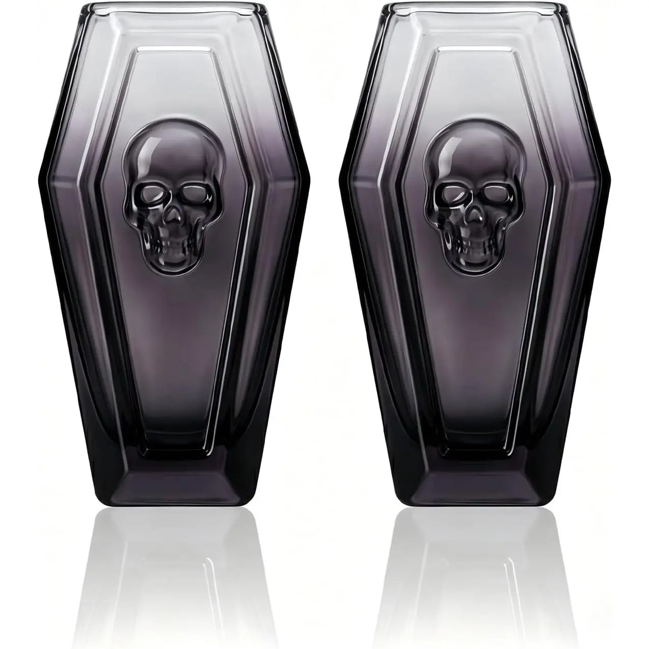 2 PCS Skull Coffin Shot Glasses Black Shot Glasses Small Drinking Glasses