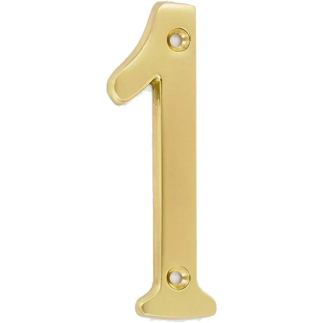 3-in Home Decor Premium Bright Solid Brass House Door Numbers, Street Address Plaques for Residence, Mailbox Signs