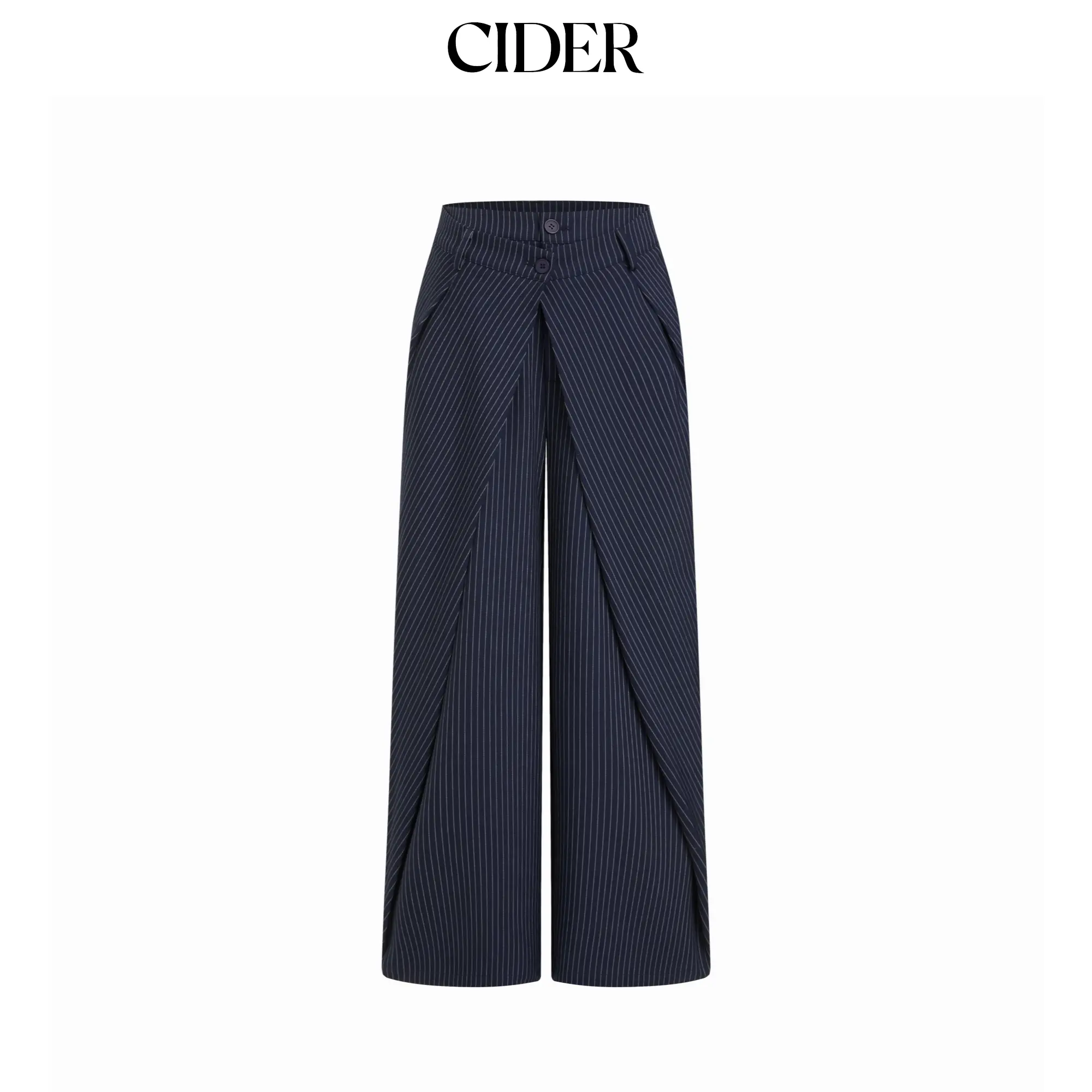 Cider Striped Low Rise Pleated Straight Leg Trousers