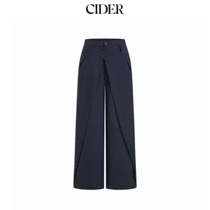 Cider Striped Low Rise Pleated Straight Leg Trousers