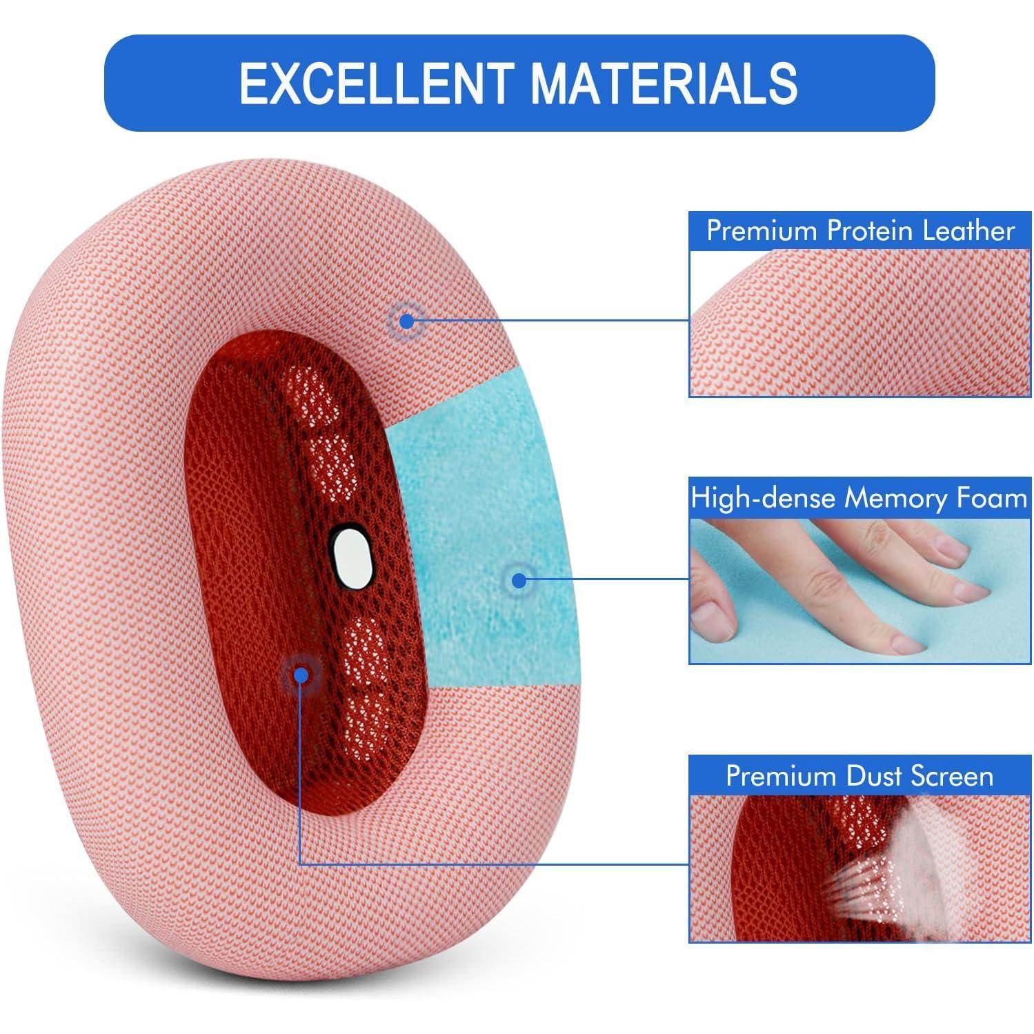 Ear Cushions for  AirPods Max Headphones, VOEARS Replacement Earpad Cover with Protein Leather & Stron Manet for AirPods Max (Pink)